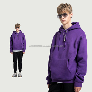 เสื้อฮู้ดดี้ไซส์ใหญ่พิเศษ ปี 2024 พิมพ์ลาย DTG สีดำ ทรงหลวม สีพื้น มี 36 สี ผ้าฟลีซ 345 กรัม เสื้อฮู้ดดี้ผู้ชาย สไตล์ไฮสตรีท - Product Image 5