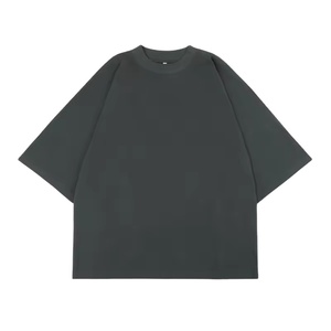 T-shirt épais graphique personnalisé Streetwear en coton épais blanc de luxe T-shirts surdimensionnés pour hommes T-shirt à épaules tombantes - Product Image 1