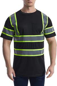High Visibility <b>Fluorescent</b> Safety Work Shirt Breathable Windproof Reflective Strips Mens Women Unisex Workwear Blue - Product Image 6