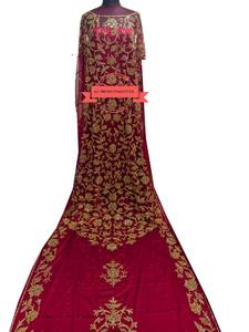 Conjunto de Dirac de Lujo para Novia Somalí - Elegante Bordado Floral en Tela Ligera y Ecológica, Mangas Largas, para Verano, Otoño e Invierno - Product Image 2