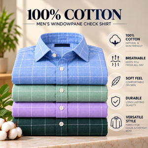 Chemise Classique 100% Coton à Carreaux pour Homme, Douce et Respirante, Coupe Droite, Boutonnée, Tenue Décontractée de Bureau, Vente en Gros de Vêtements pour Hommes - Product Image 5