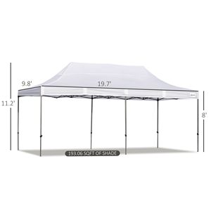 Gazebo Pop-up Versatile Bianco 10x20 con Pareti Laterali per Eventi e Privacy - Product Image 3