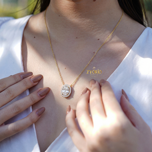 Rose Gold Lab Grown Diamond Pendant Necklace Gold Plated Link Chain Engagement & Wedding Ready Luxury <b>Jewelry</b> for Women - Product Image 4