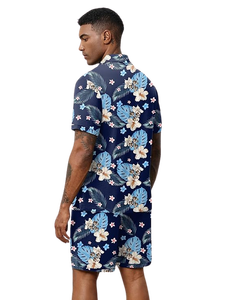 Ekouaer Conjuntos de pijamas para hombre con botones, pijamas de verano de 2 piezas, camisa hawaiana y pantalones cortos, conjuntos de ropa informal para vacaciones en la playa - Product Image 1