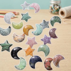 Natural <b>Crystal</b> Star <b>Moon</b> Shape Healing Stones Mixed Quartz Polished Gemstone Collection Feng Shui Decor Art Collectible - Product Image 1