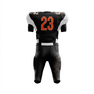 Ensemble d'uniformes de football américain personnalisés sublimés de qualité professionnelle 100 % polyester respirant, maillot et pantalon techniques épais pour le tackle – Édition USA - Product Image 2