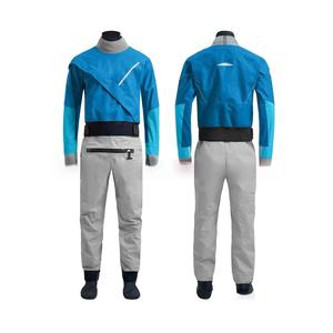 Men's Blue Gray <b>Waterproof</b> Polyester <b>Work</b> Coverall with Black Trim and Zipper Pocket for Outdoor Use - Product Image 1