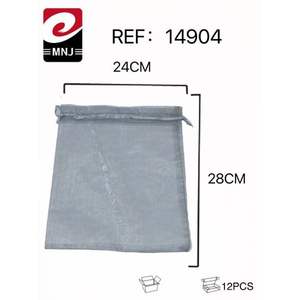 Bolsa de malla gris con cordón, almacenamiento multiusos, BOLSA DE REGALO - Product Image 3