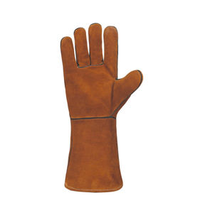 Guantes de soldadura de cuero de vaca de primera calidad con palma, pulgar, índice y anillo sin costuras, puño de seguridad antideslizante y resistente al calor - Product Image 3