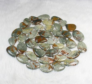 Pierres précieuses en vrac de jaspe américain véritable de qualité supérieure, formes multiples, dos plat, pour la fabrication de bijoux naturels, 1-2 pouces, vente en gros - Product Image 3