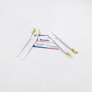 ชุดแหนบสำหรับต่อขนตาสีขาวปลายทองทำจากสเตนเลสสตีลทนทานและขายส่ง - Product Image 6