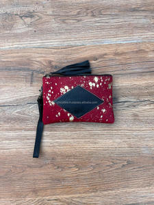 กระเป๋าคลัทช์มีซิปแบบโลหะแท้ใหม่กระเป๋าสตางค์หนังวัวใบเล็กกระเป๋าคลัทช์สีรุ้งมีพู่ห้อยสำหรับผู้หญิงกระเป๋าสตางค์มีสไตล์ - Product Image 3