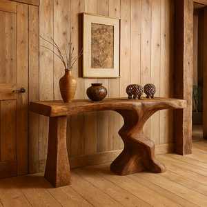 Muebles LUXALI, Mesa Consola de Madera Hecha a Mano, Diseño Moderno y Minimalista para Entrada, Mesa Consola de Lujo para Recibidor - Product Image 4