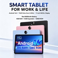 Tablet PC Android 16 Portabel 11 Inci Pengisi Daya Cepat Incell Tab Tablette T620 Octa Core 2.2GHz 20GB+128GB Baterai 8000mAh WiFi 5G