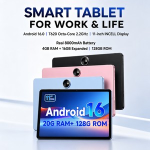 Tablette Android 16 portable 11 pouces avec chargeur rapide, écran Incell, processeur Octa Core T620 2.2GHz, 20GB+128GB, batterie 8000mAh, WiFi 5G - Product Image 3