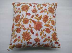 Square Floral Printed Cushion Cover 100% Cotton Handmade Block Print Throw Pillow Cover Decorative <b>Sofa</b> Cushion Case - Product Image 6