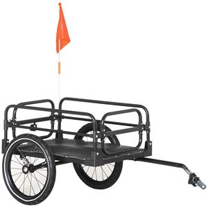 Rimorchio per Bicicletta con Sospensione Ruote da 16 Piedi, Capacità di Carico 88 Libbre, Carrello per Trasporto Cappotti da Donna - Product Image 1