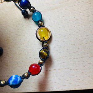 Handmade Macrame Crystal Beaded Bracelet Adjustable Natural Stone Boho Healing Jewelry for Women <b>Men</b> - Product Image 2