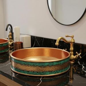 Lavabo de Cobre Refinado, Lavabo de Sobremesa Premium, Decoración Artesanal para Baño, Construcción Metálica Elegante y Duradera - Product Image 4