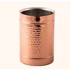 Seau à glace en cuivre fait main, design industriel rond, refroidisseur de boissons en métal - Product Image 1