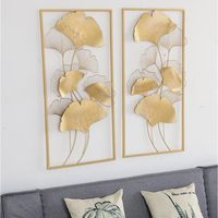 Decoración de Pared de Metal Hecha a Mano, con Recubrimiento en Polvo, Personalizable, con Diseño de Follaje, Estilo Joyería, Decoración de Interiores Moderna y Lujosa