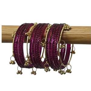 Trending <b>Copper</b> Alloy Imitation Pearl Geometric Design Churiyan <b>Bangles</b> Set for Women Custom Colors Sizes Traditional Kashmiri - Product Image 2