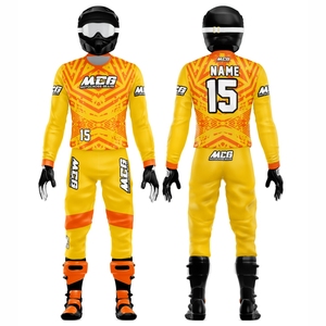 High Quality Nylon Polyester Fabric Men Motocross Riding Suit New Vintage Neon color Sublimation Printing MX Racing Jersey Pant - Product Image 1
