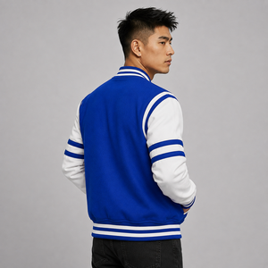 Veste de baseball pour homme, veste varsity, broderie personnalisée du logo, veste en laine, boutons pression, style décontracté, vêtements d'extérieur d'hiver - Product Image 5