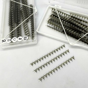 Pestañas de Volumen de Pelo Sintético de Fábrica, Longitudes Mixtas, Naturales, Largas, Negro Mate, Aplicación Uniforme, Hechas a Mano, Curvatura CC/DD/M/L - Product Image 4