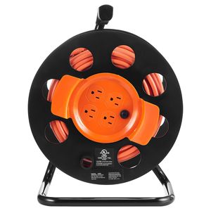 Avvolgicavo Elettrico Professionale da 30 Metri (100FT) con 4 Prese, Cavo 14AWG SJTOW, Copertura Antipolvere, Manuale, Portatile, 20A, Cavo da 20M, Connettore Maschio AU - Product Image 1