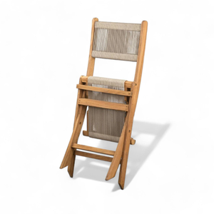 Luxury <b>Folding</b> Chair with Woven Rope and Teak Wooden Frame Material for Home Furniture Decoration and Restaurant <b>Set</b> - Product Image 4