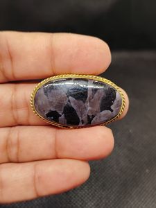 แก้วเจสเปอร์แกบรูรุ่นใหม่ล่าสุด ทรงหลังเบี้ยร่องทองเหลือง คริสตัลสุดงดงามสำหรับการบำบัดรักษา  หินพลอยหลวมสำหรับทำเครื่องประดับ  งานฝังขอบ - Product Image 2