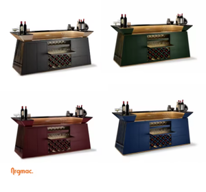 Ensemble de bar en bois de luxe Argmac 8x2 pieds, comptoir de bar contemporain sur mesure pour la maison, l'hôtel, le club ou le bar - Product Image 5