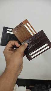 กระเป๋าสตางค์หนังแท้ผู้ชาย ป้องกัน RFID กันน้ำ ลายลูกกวาด พับสั้น สำหรับธุรกิจ พร้อมซับในหนังแท้ - Product Image 2