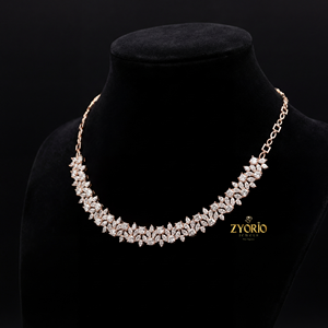 Collar con Colgante de Diamante Cultivado en Laboratorio con Diseño Floral, Chapado en Oro, Cadena de Eslabones, Oro de 14K y 18K, Estilo Lujoso, Regalo de Boda, para Fiestas y Eventos - Product Image 5