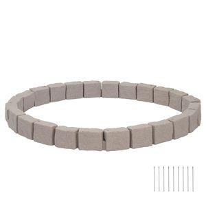 Kit de jardinage sans crevaison de 4,7 m (15,5 pi) – Blocs de bordure paysagère en faux pierre pour pelouses, parterres de fleurs et jardins – Lot de 4 sections individuelles - Product Image 1