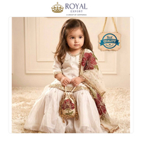 Robes élégantes pour mariage et soirée, en soie Gmy pure, ensemble Sharara pour enfants avec broderie et dupatta en organza
