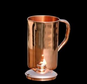 Juego de jarras de cobre para servir agua en una cultura gastronómica festiva de lujo, juego de metal con vasos, duradero, reutilizable, para servir en la mesa. - Product Image 2