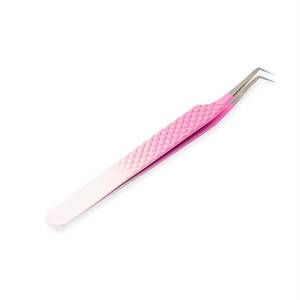 Ensemble de pinces à cils en acier inoxydable de précision, manche rose dégradé, pointe lisse pour extension de cils - Product Image 5