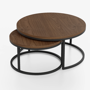 Table basse ronde en acier inoxydable au look antique moderne avec plateau en métal finition or – Meuble de maison très populaire - Product Image 3