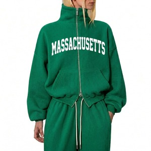 Classic Cotton Fleece Women Tracksuit Set Zip Hoodie and Sweatpants Women Casual Tracksuit Set Fleece Hoodie Sweatsuit - Product Image 2