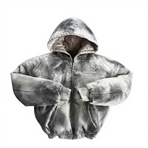 เสื้อฮู้ดดี้สไตล์วินเทจทรงโอเวอร์ไซส์ แนวสตรีทแวร์ พร้อมปลายแขนเสื้อแบบริบและกระเป๋าจิงโจ้ - Product Image 1