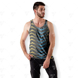 Débardeur côtelé homme en polyester/coton, imprimé individuel, respirant, écologique, séchage rapide, 220g, pour gym, entraînement, fitness, streetwear - Product Image 4