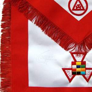 Delantal de Capítulo del Arco Real para Antiguo Sacerdote de la Francmasonería - Delantal con Bordado a Mano Rojo - Product Image 2