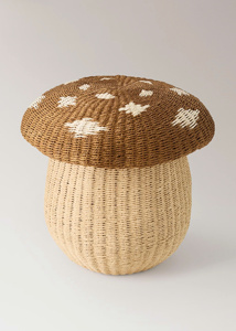 Panier de rangement pliable en bambou de haute qualité, motif champignon, style dessin animé, pour chambre d'enfant – Collection Mignonne - Product Image 4