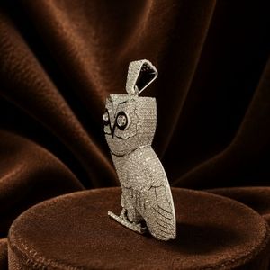 Collier Hip Hop avec pendentif hibou serti de diamants, moissanite, bijoux fins de luxe pour hommes et femmes - Product Image 2