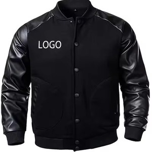 Veste de baseball varsity pour homme, manches en cuir, coupe-vent, matelassée, coupe classique, hiver, décontractée, sport, école - Product Image 6