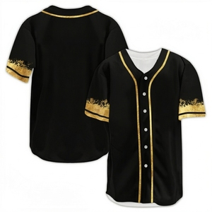 เสื้อเบสบอลผู้ชายแบบ OEM ติดกระดุม แขนสั้น สไตล์ฮิปสเตอร์ ฮิปฮอป ชุดกีฬา เสื้อเบสบอลแบบกำหนดเอง เสื้อเปล่า ขายส่ง - Product Image 3