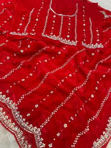 Indian Traditional Ethnic Partywear <b>Saree</b> in Sequins Embroidery Work for Wedding Occasion and Festive Function for Women Outfit - Product Image 2