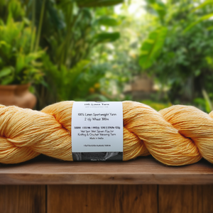 100% <b>Linen</b> Sportweight <b>Yarn</b> 2 Ply Wheat 300m 100g Wet Spun Flax for Knitting & Crochet Weaving <b>Yarn</b> Made in India - Product Image 3